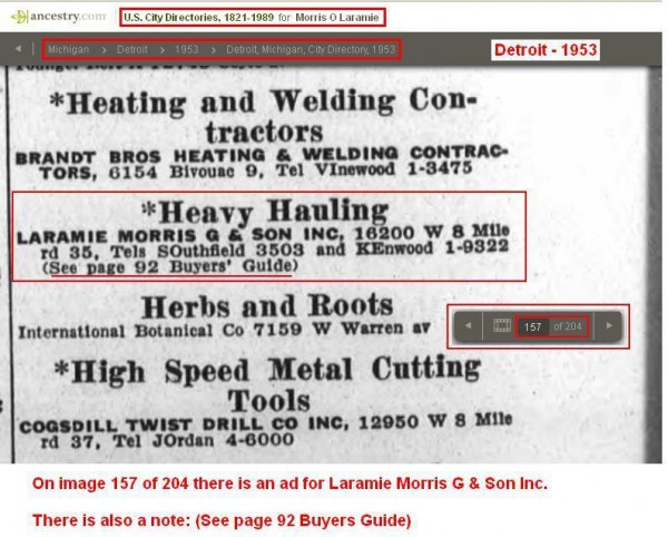 2 - 1953- Text listing Laramie